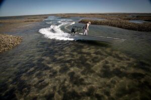 Glide across the flats with East Cape’s newest skiff.