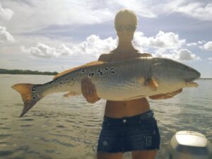 Angel Maria Robertson finds the Redfish in Jacksonville, Fl.