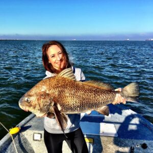 Big Black Drum!  #costa #skifflife #fishing #fish #Galveston #redfish #reddrum #…