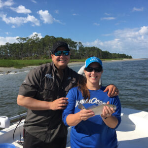 Carolina Skiff – Had an amazing day of  .  Multi-species day today. My wife caught her first Redf…