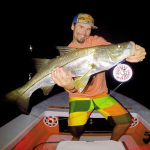 Personal best snook on fly last night at 32″ on the dot!