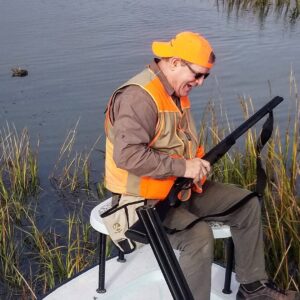 Having some laughs in the marsh while poling up to retrieve our birds.  Always a…