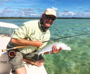 Scott Fischer from Alaska fly-fishing for Bonefish with Docky today …. this is