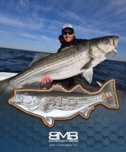 Friday Fatty!  caught his 41 lb. pb monster striper on top water! That’s worth b