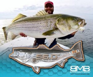 Announcing the new  pb striper decal,  caught his 56” monster striper on top wat