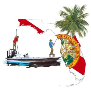 New Design!  Poling Skiff on Florida State Flag Map.  Check the “Just In” sectio…