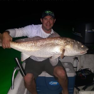 Got a big bull red drum to come into the REEL BriteBite fishing light during the