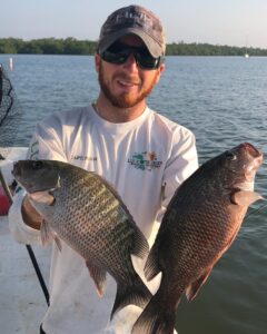 Pulling in the snapper. Always a tasty treat.  two 15”