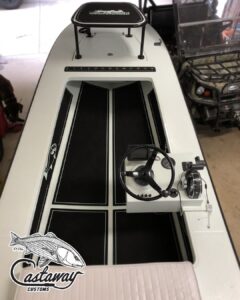 Check out the black over seafoam custom SeaDek on this East Cape Glide we just r