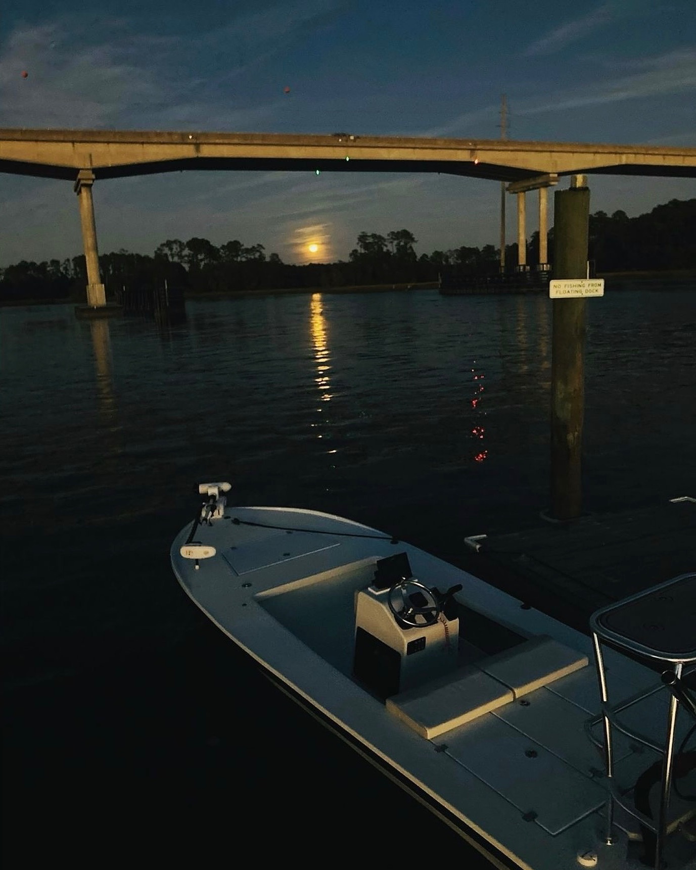 When the sun sets on the skiff, it’s a good day fishing.