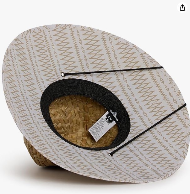 Quiksilver Surf Straw Hat with Wide Brim, No Flag Print